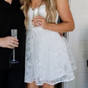 Lulu's White Floral Lace Dress